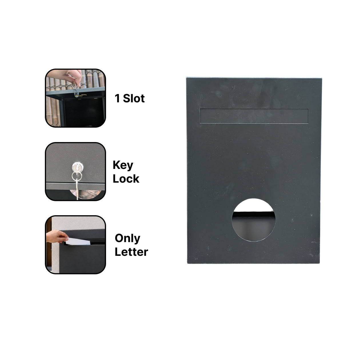 In-Wall Black Letterbox
