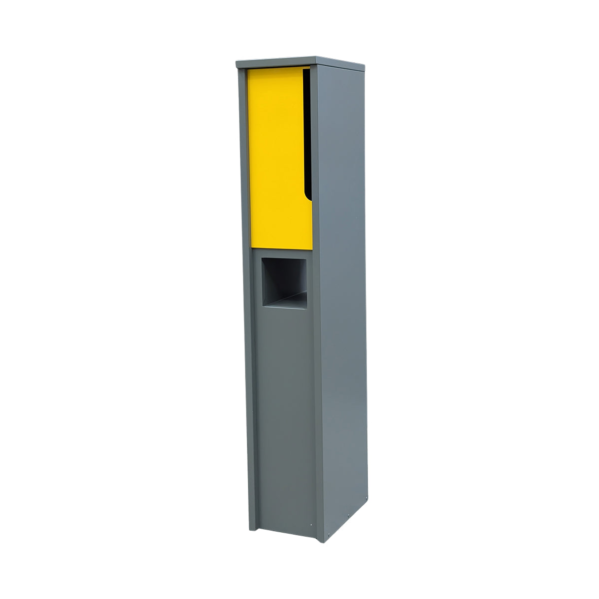 Freestanding Grey Yellow Letterbox