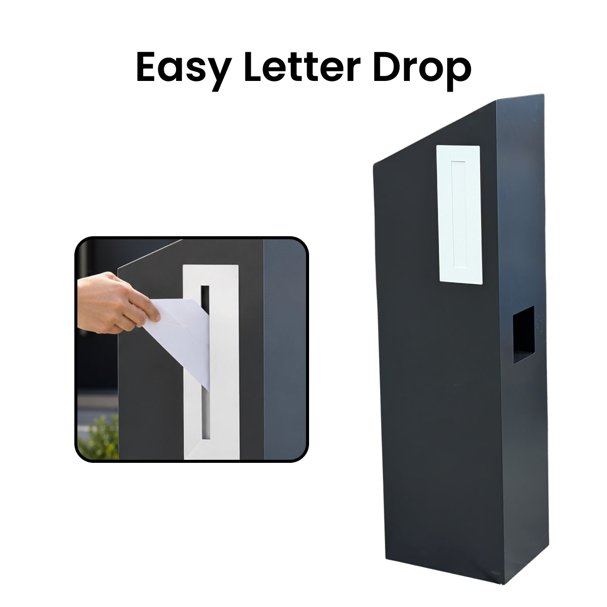 Freestanding Slant Black Letterbox