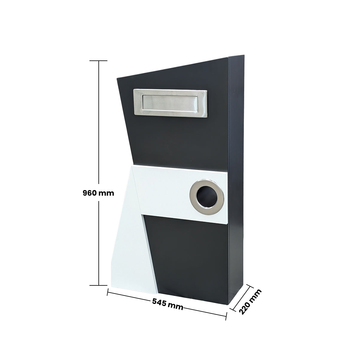 Freestanding Black White Letterbox