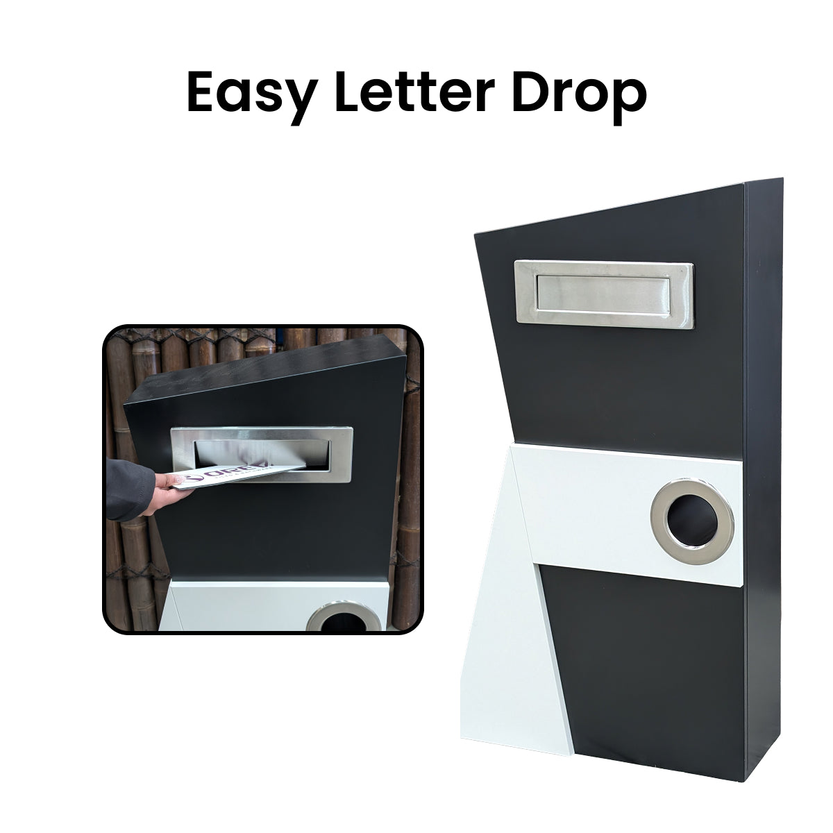 Freestanding Black White Letterbox